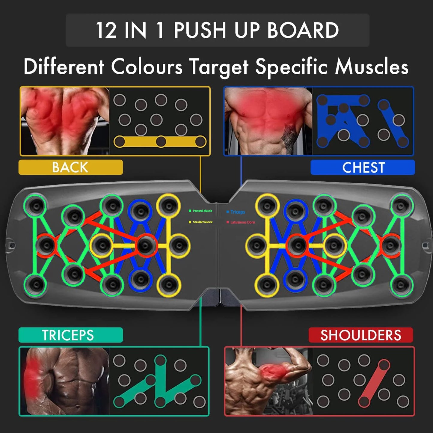 Household Multifunctional Push Up Training Board for Men's Chest and Abdominal Muscle Training Equipment Portable Push Up Board