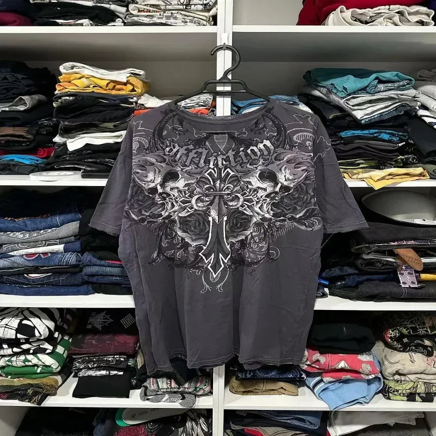 Y2K Popular Brands T shirt Fashion Round Neck Oversized shirt New Men Women Casual Gothic Clothing Short sleeve Tops Streetwear